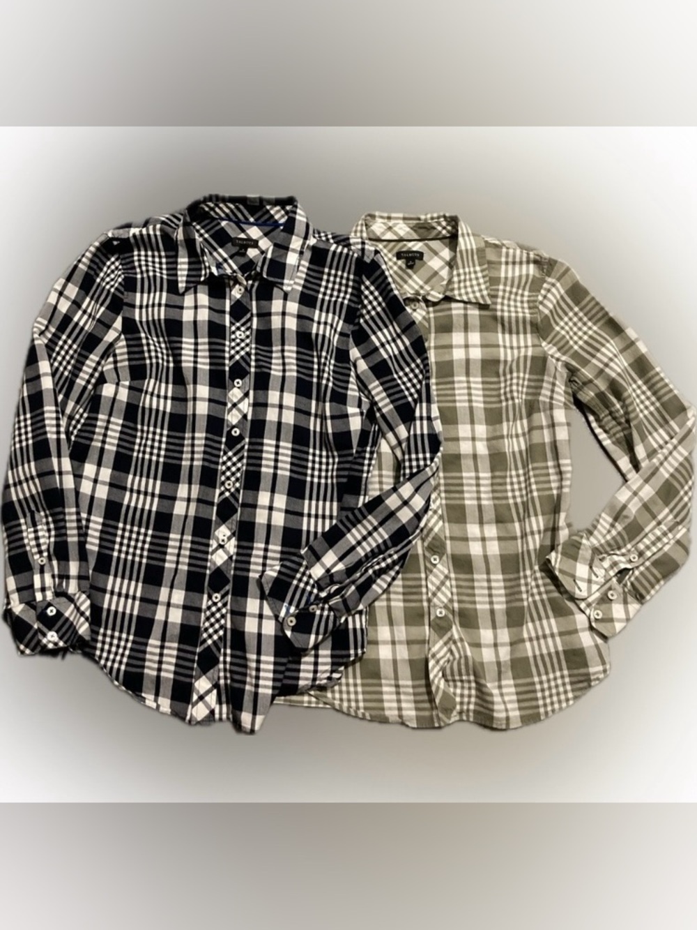 Talbots Plaid Print Button Down Tops Size S